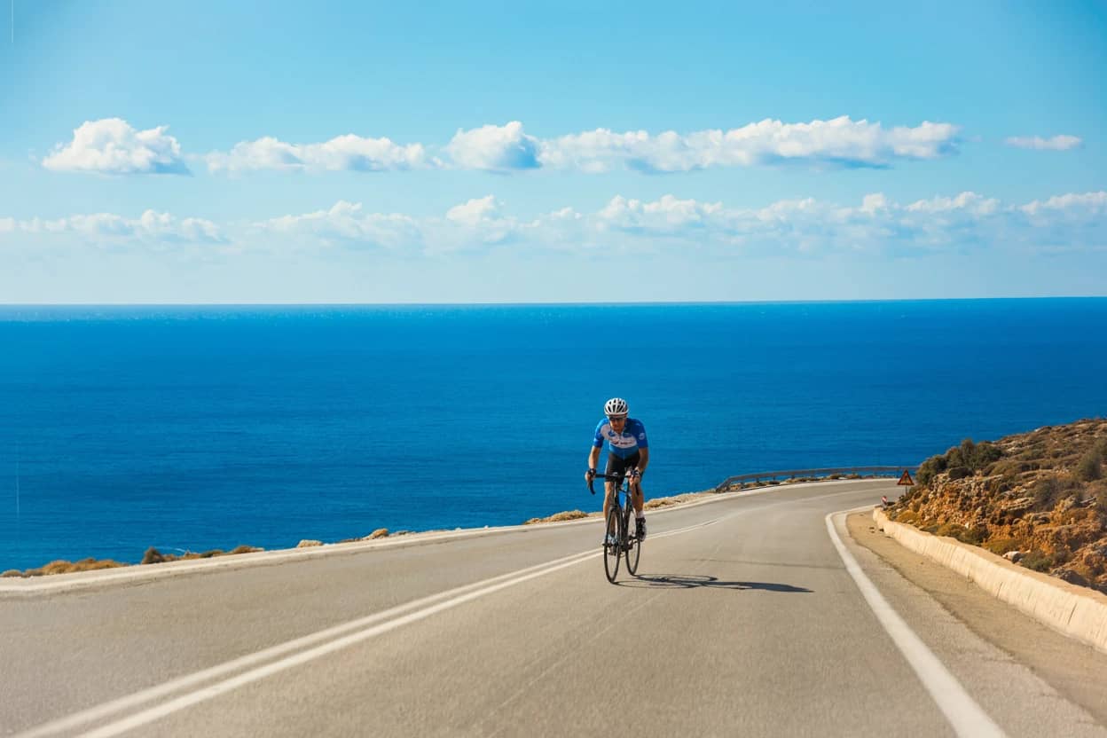 Scenic coastal road on Crete island in Greece