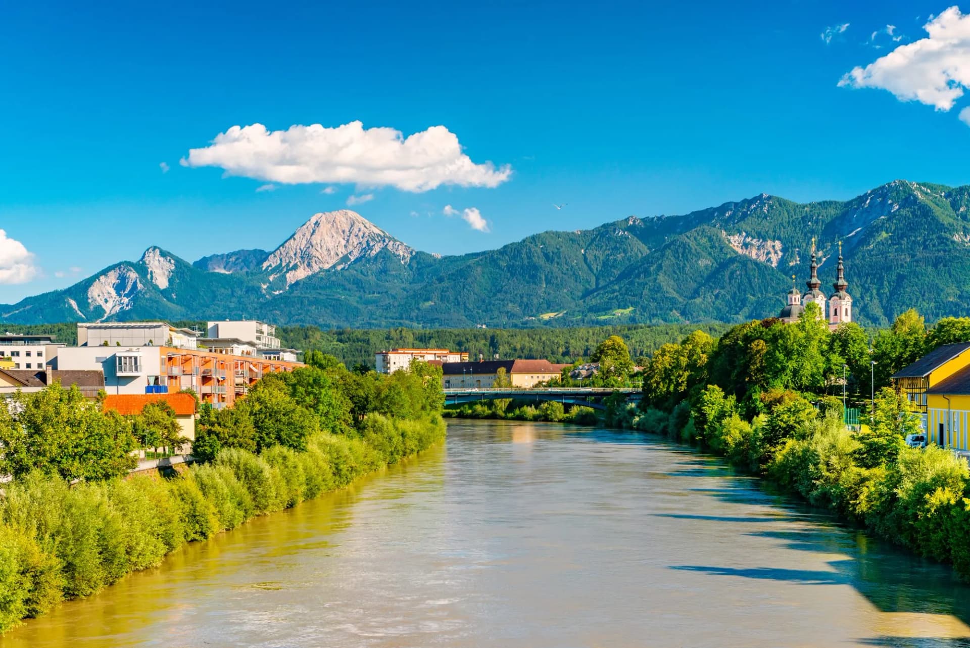 Drau river in villach