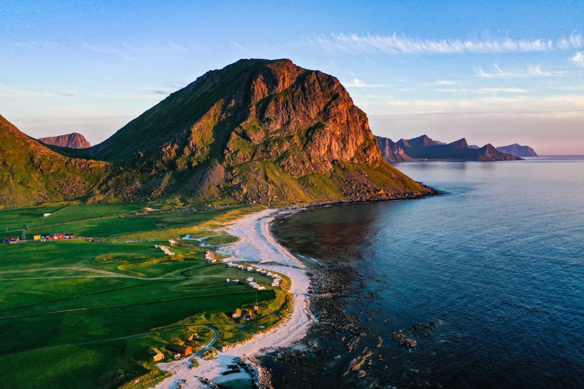Uttakleiv beach aerial
