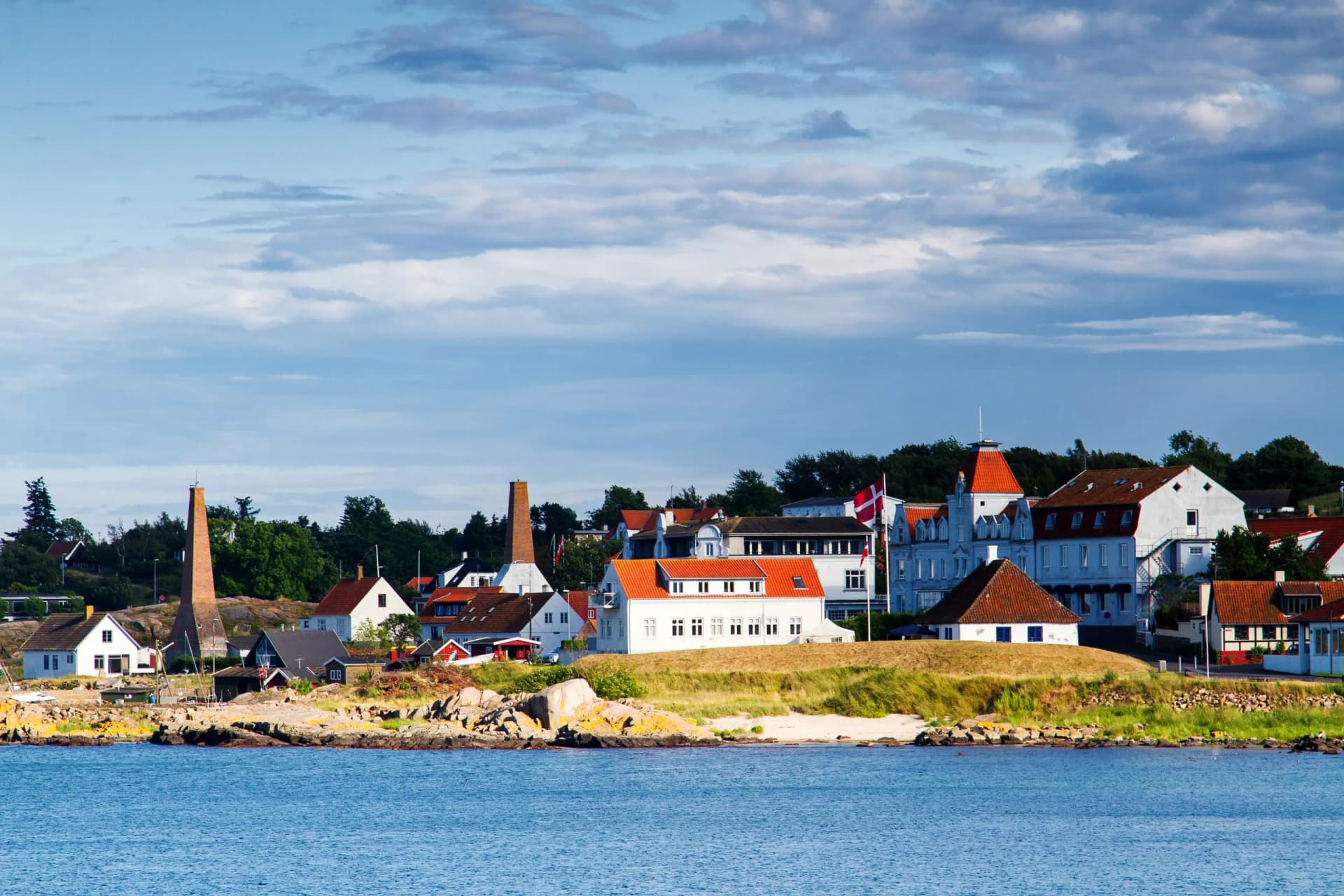 Panoramic view of Allinge town, Bornholm, Denmark