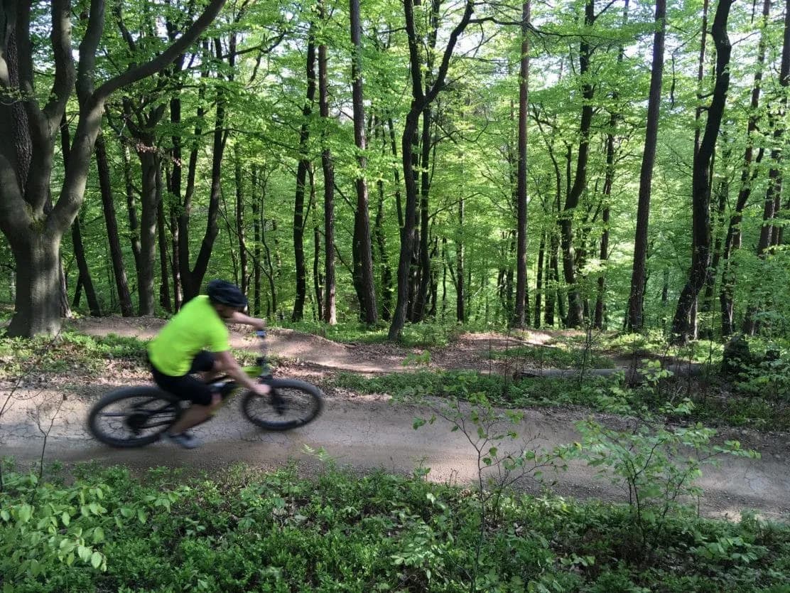 Smooth berms slalom line on Golovec