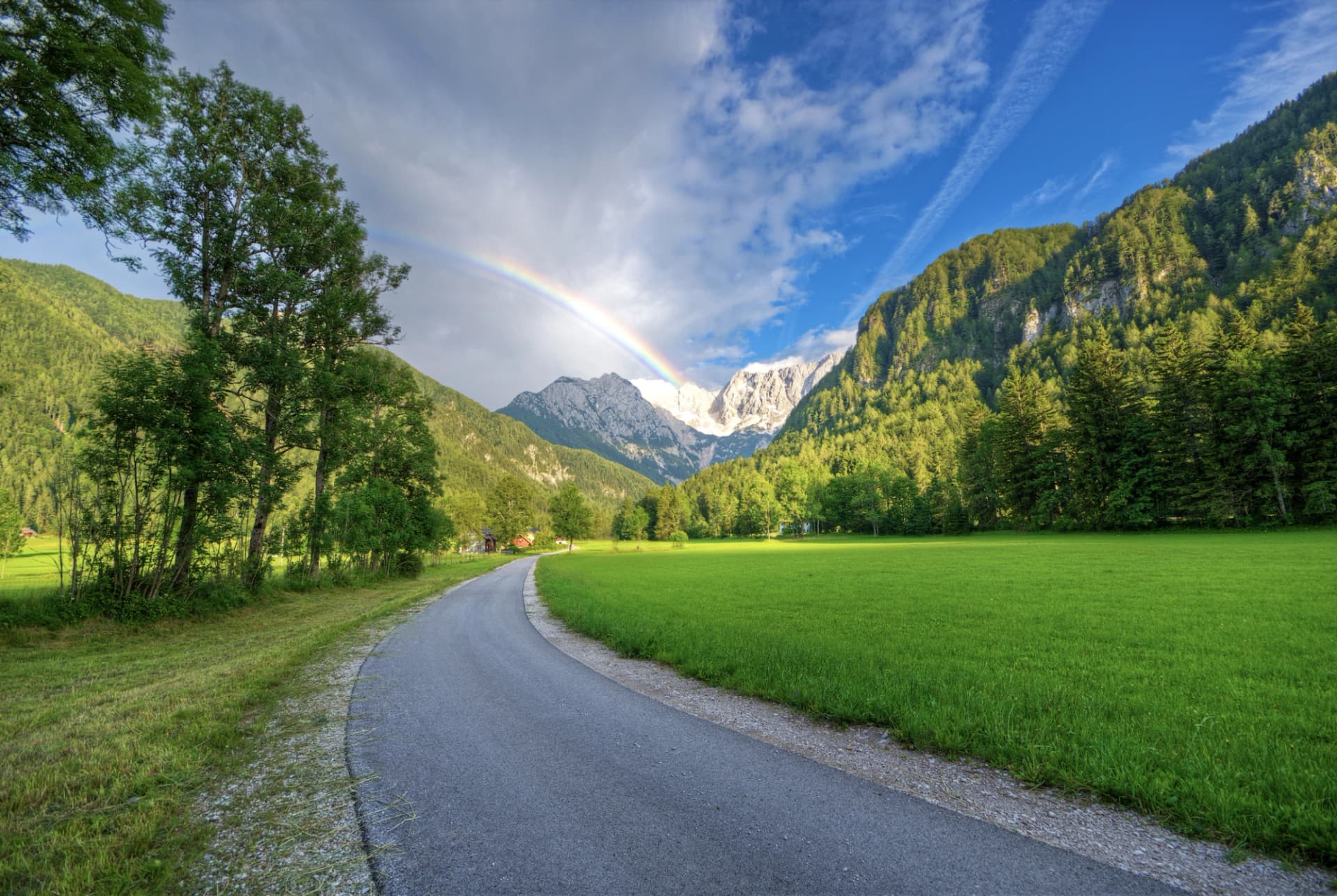 Roads framed by the Kamnik-Savinja Alps