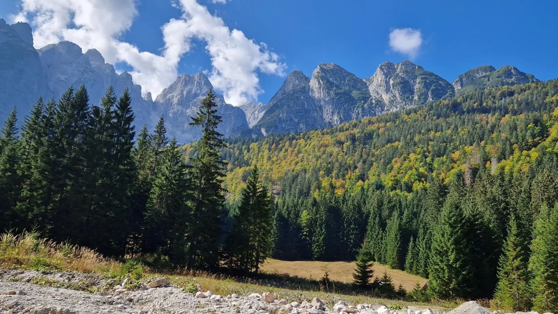 view on way to kranjska gora from italy