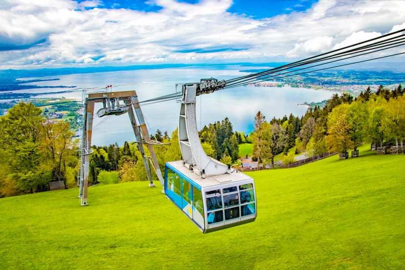 The Pfänder Cable car overlooking Lake Constance