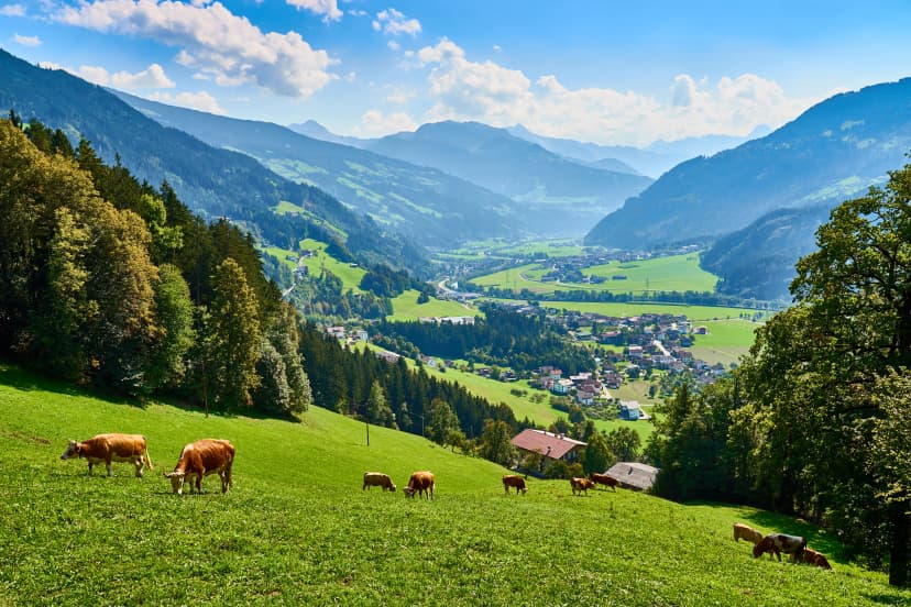 View over the Zillertal valley, Austria