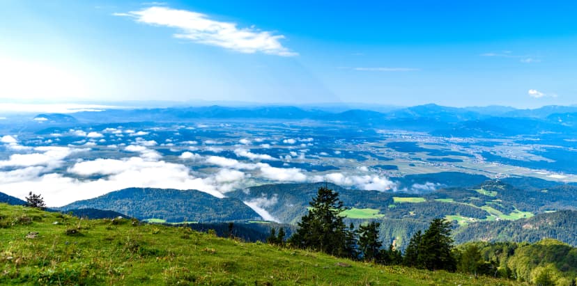 Slovenia scenic mountain landscape shot at Krvavec