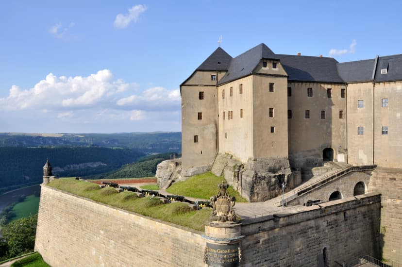Side view of Konigstein fortress, Saxony (Germany)