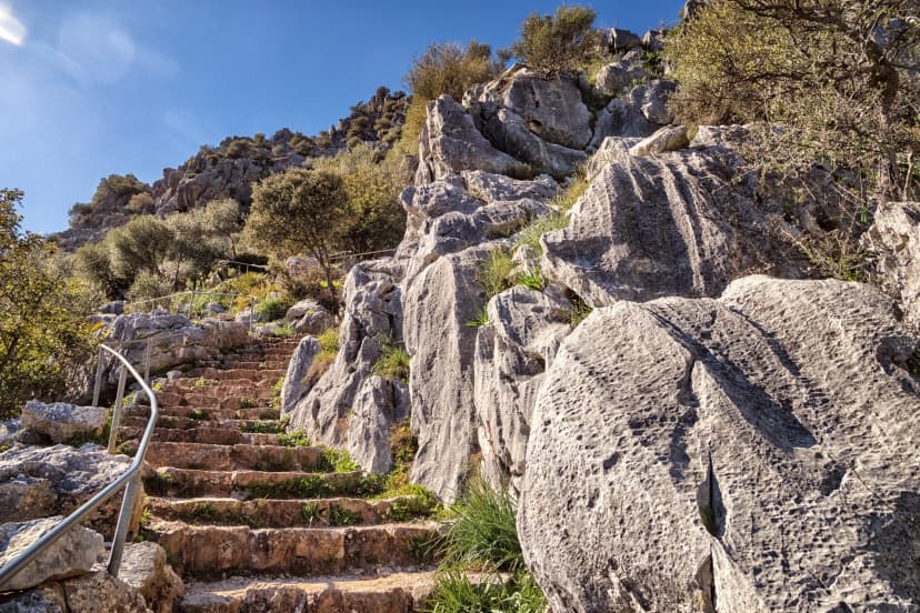 Going up to Cueva de La Pileta, Spain