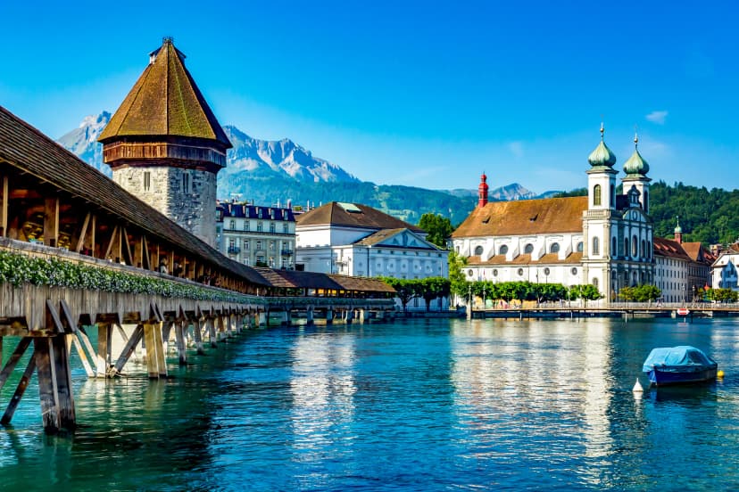 View of Lucerne in Switzerland during a sunny day