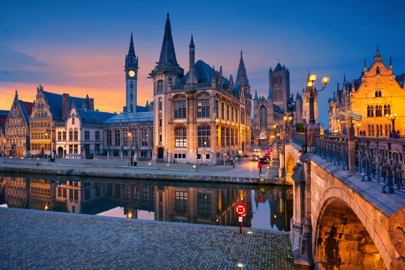Ghent. Image of Ghent, Belgium during sunset.