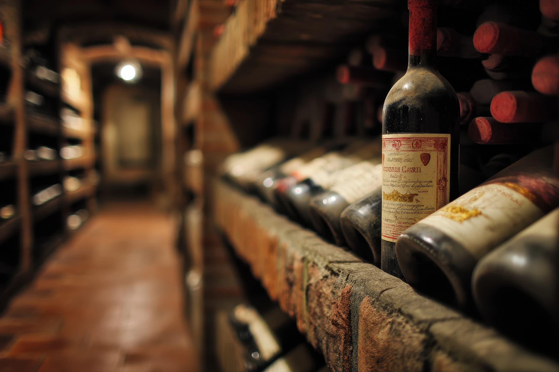 Tuscan wine cellar with Chianti Classico