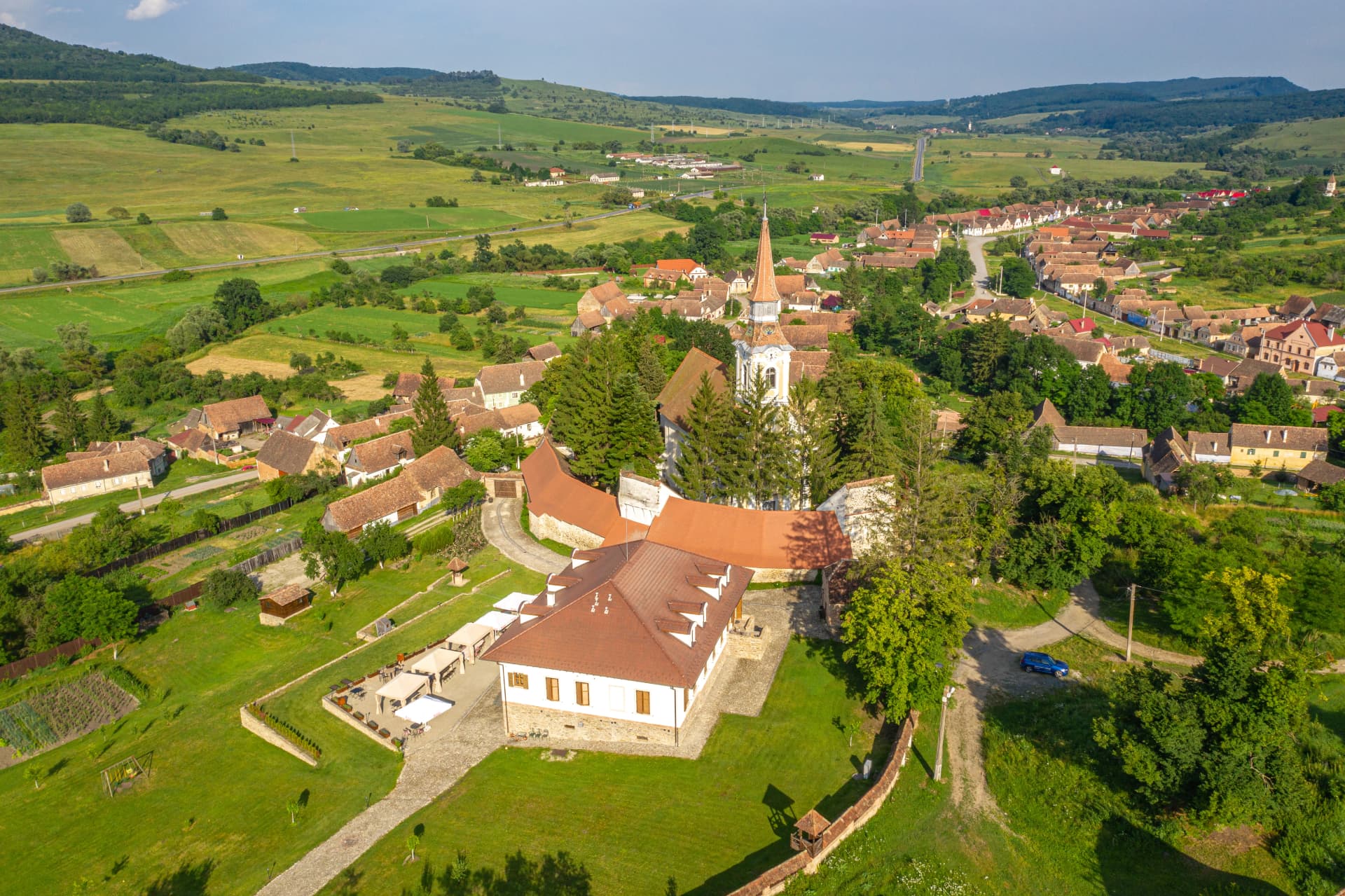 The fortified Church and  parish house in  Romania