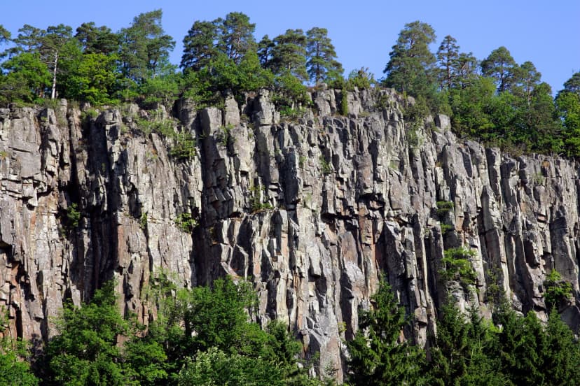 Famous Halleberg mountain in sweden in morning light - Halleberg, Vargoen, Vaenersborg, Sweden, Europa, Europe