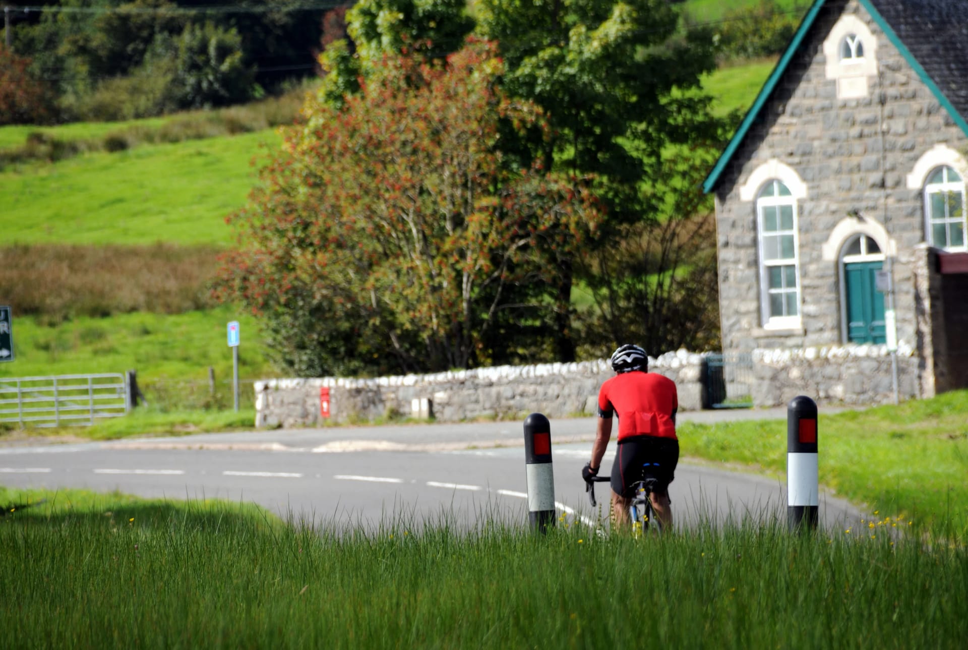 A cyclist in Snowdonia, North Wales.