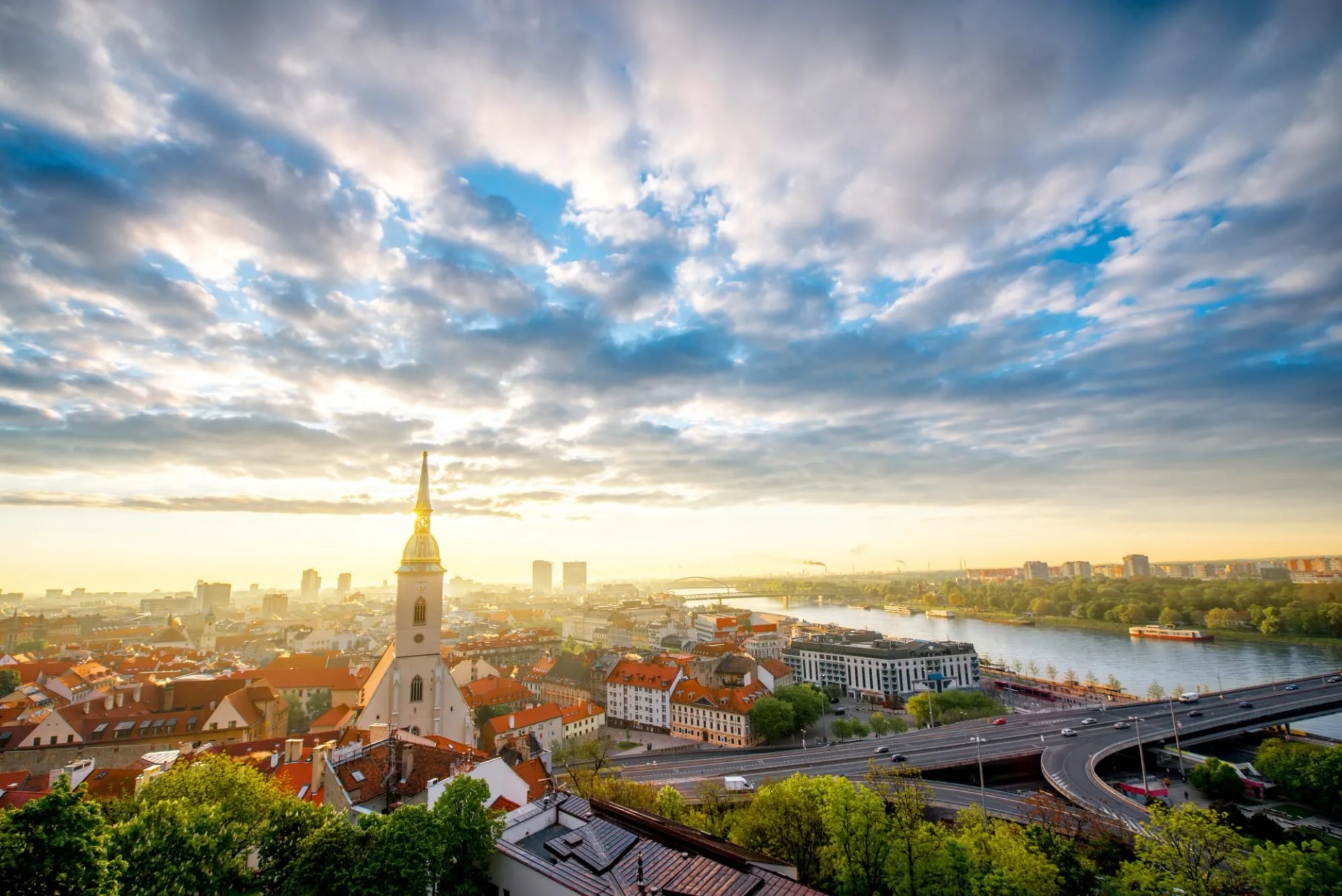 Old town with Saint Martin Cathedral Bratislava Slovakia