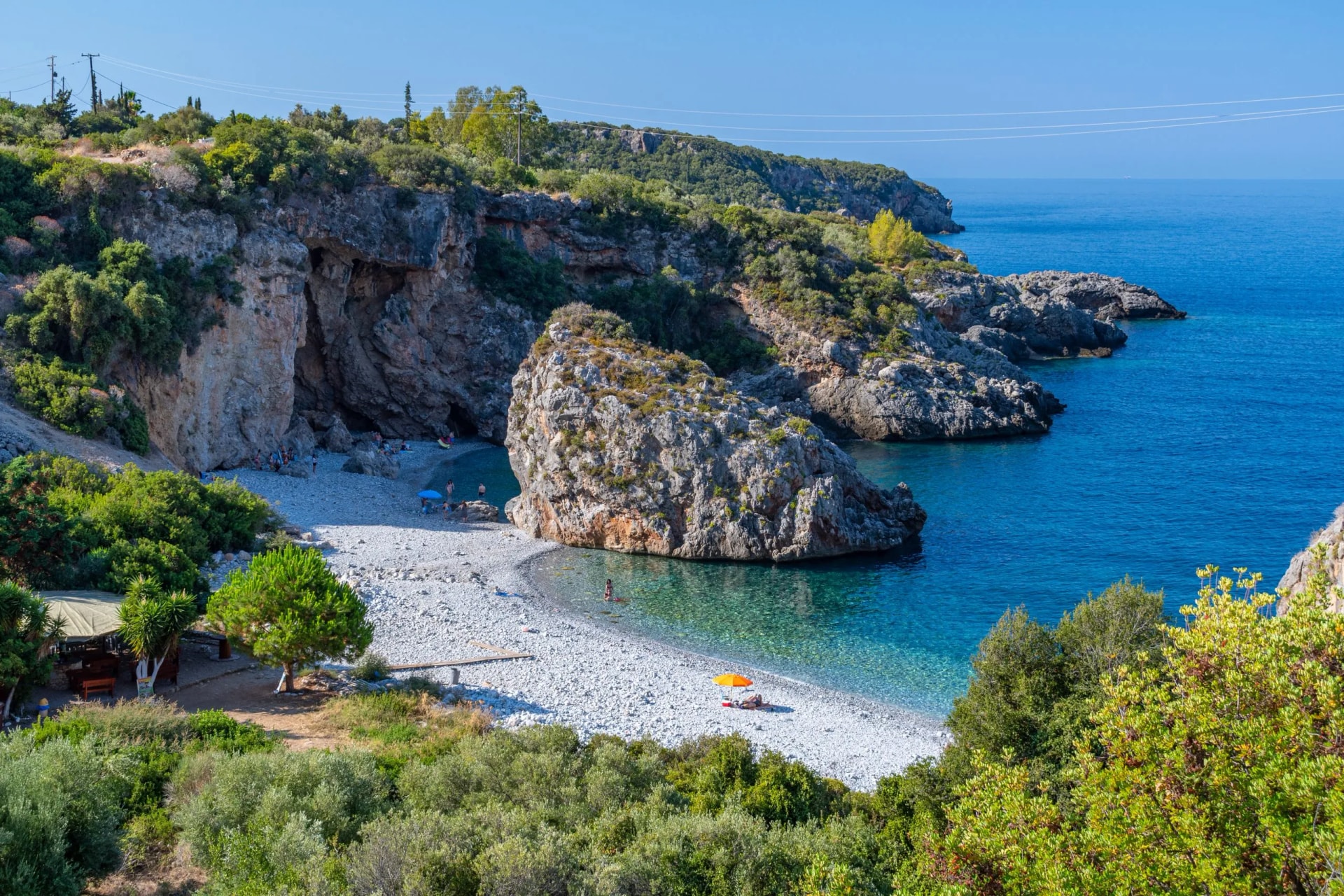 Foneas beach near Kardamyli at summer