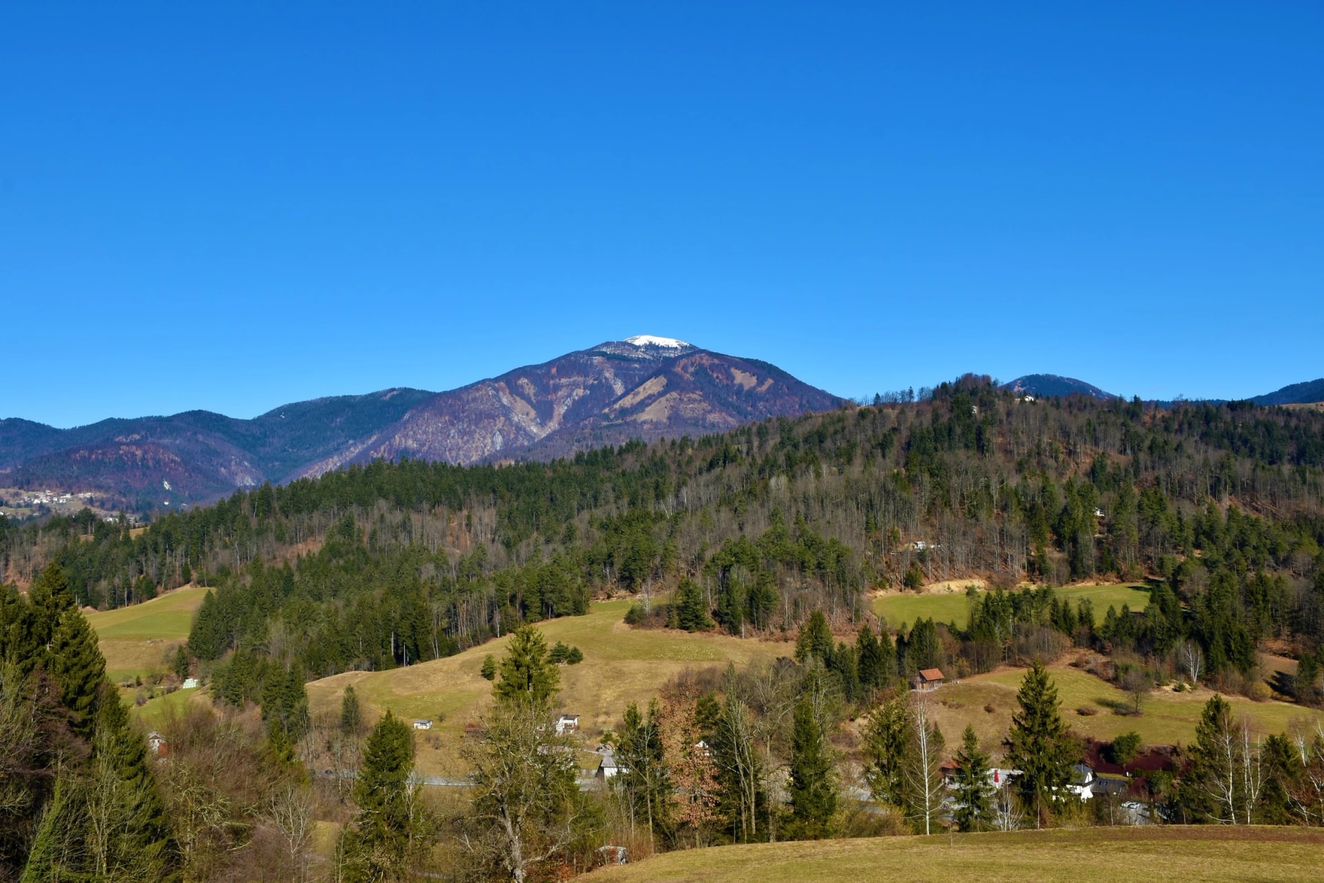 View of mountain Blegos in Gorenjska