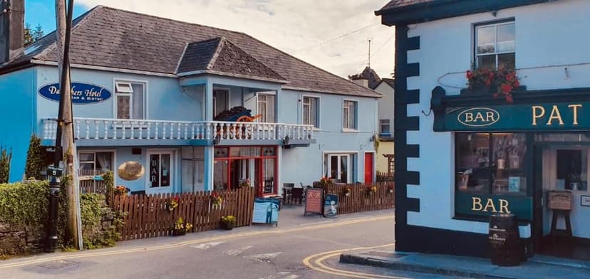 Danagher's Hotel and bar on a street corner in a small town.