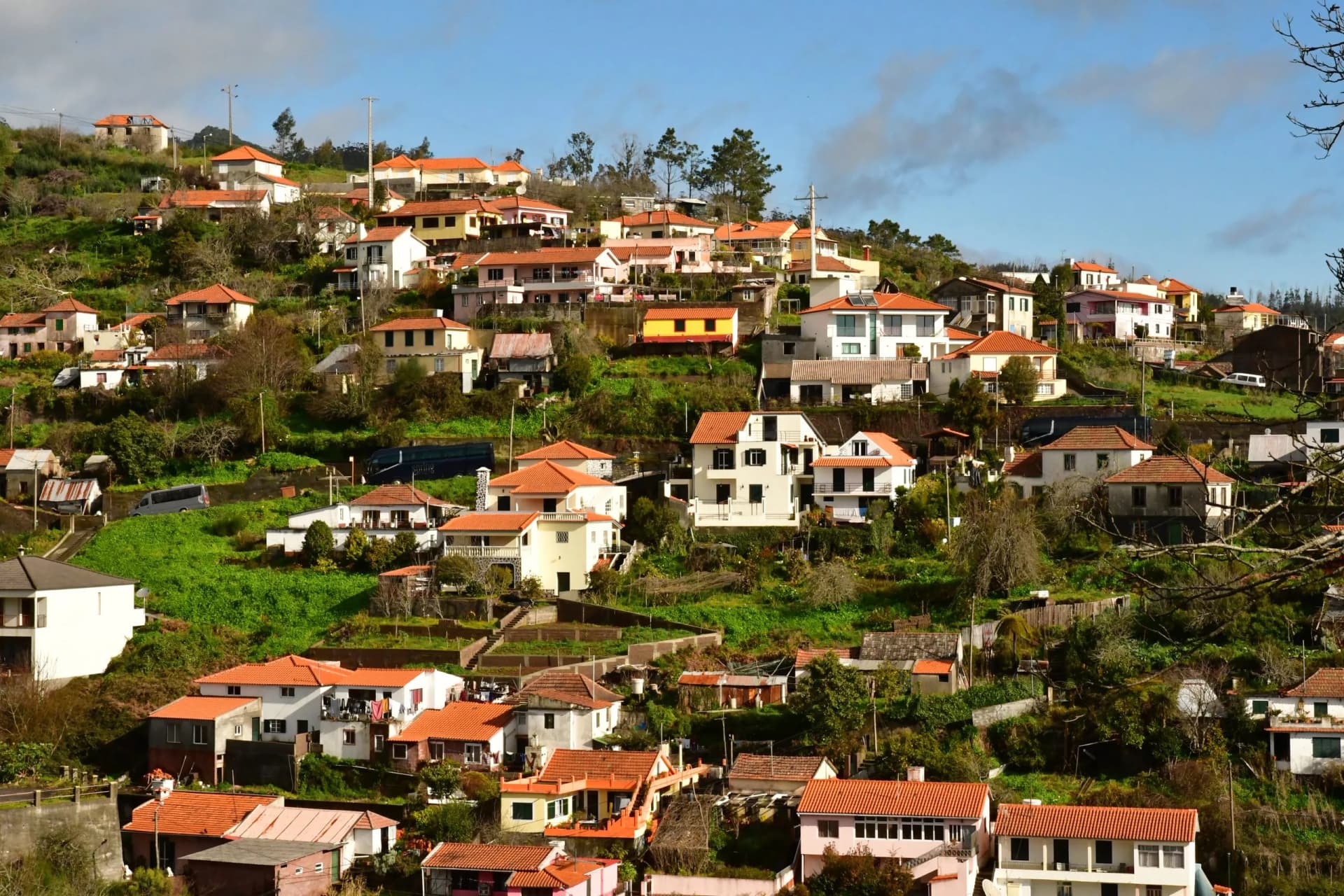 Madeiral, Camacha, Portugal - february 21 2018 : village in Camacha area