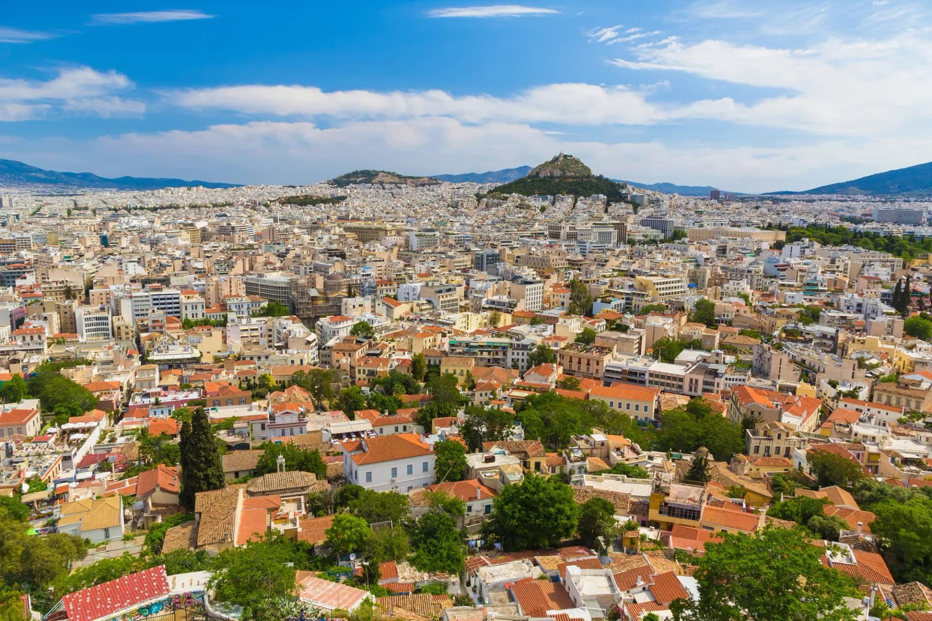 Athens aerial view from Acropolis