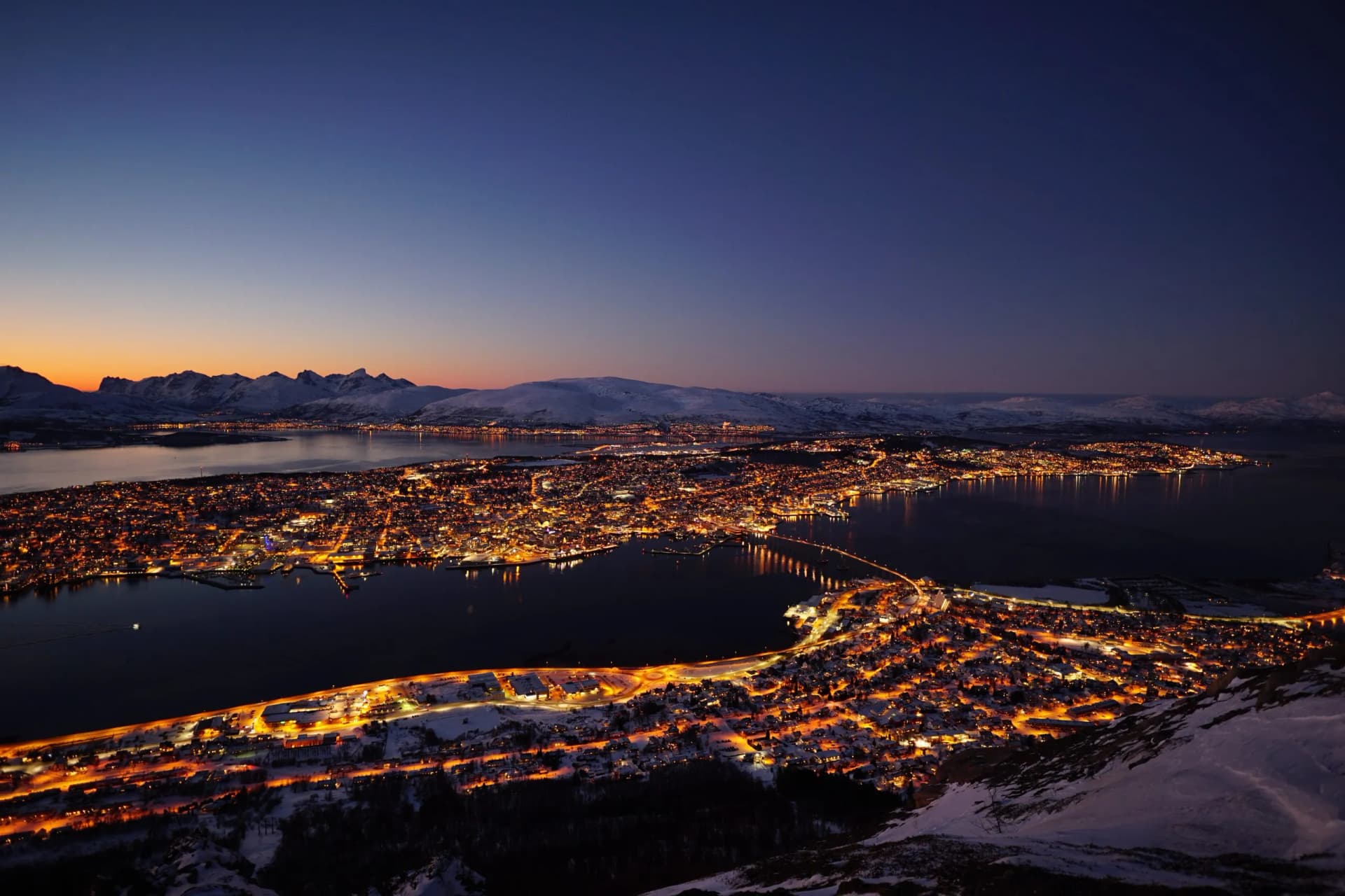 Aussicht auf Tromsø, Abendstimmung