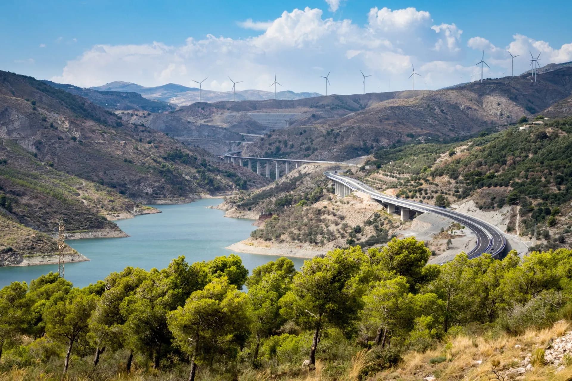 A-44 autoroute through Sierra Nevada mountains