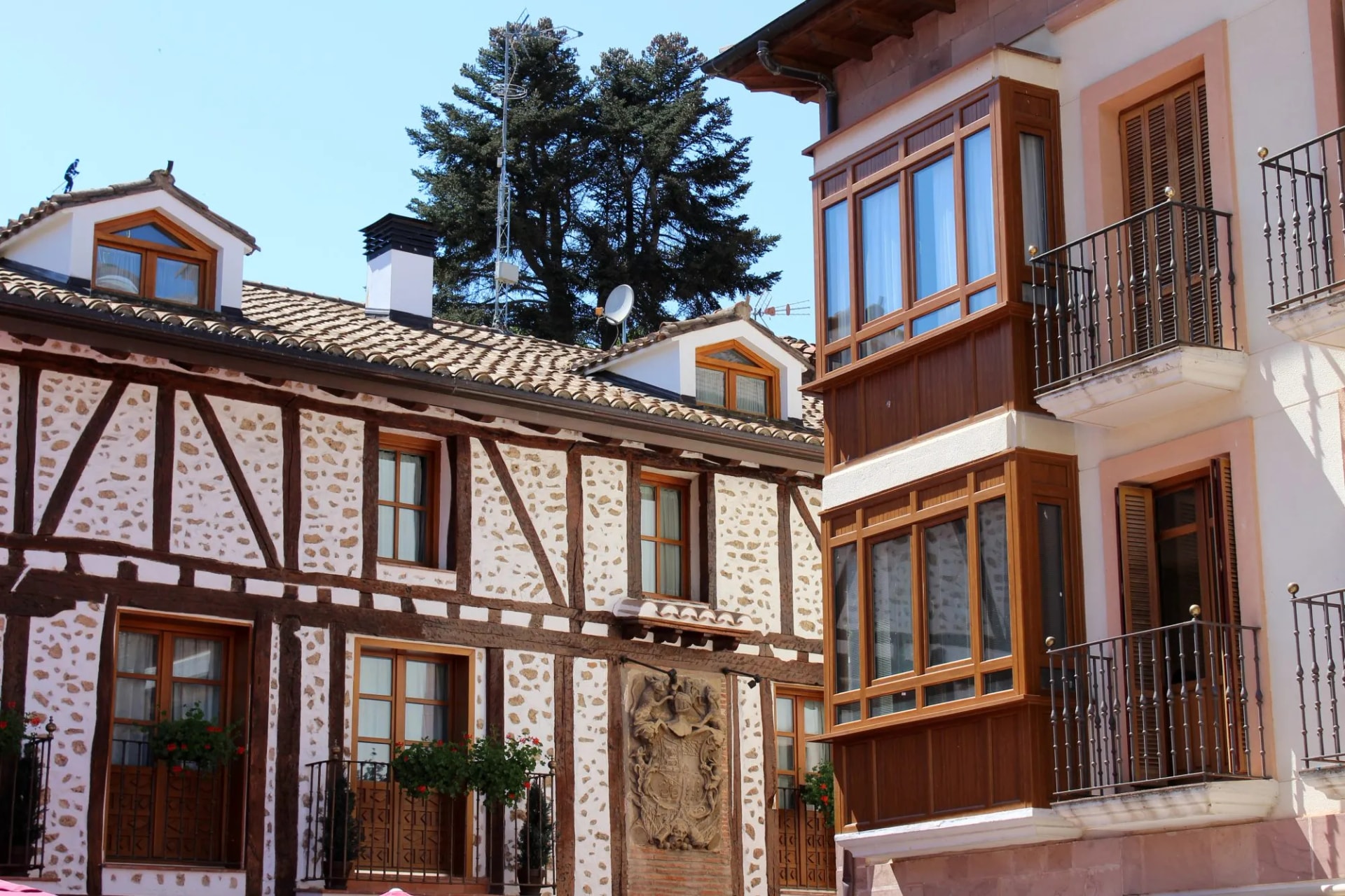 houses in the town of Ezcaray in La Rioja (Spain)