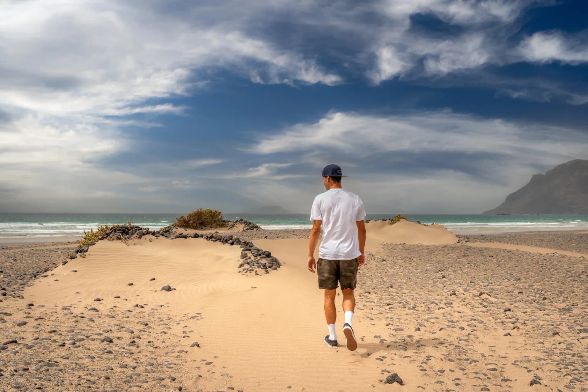 young man beach of Famara
