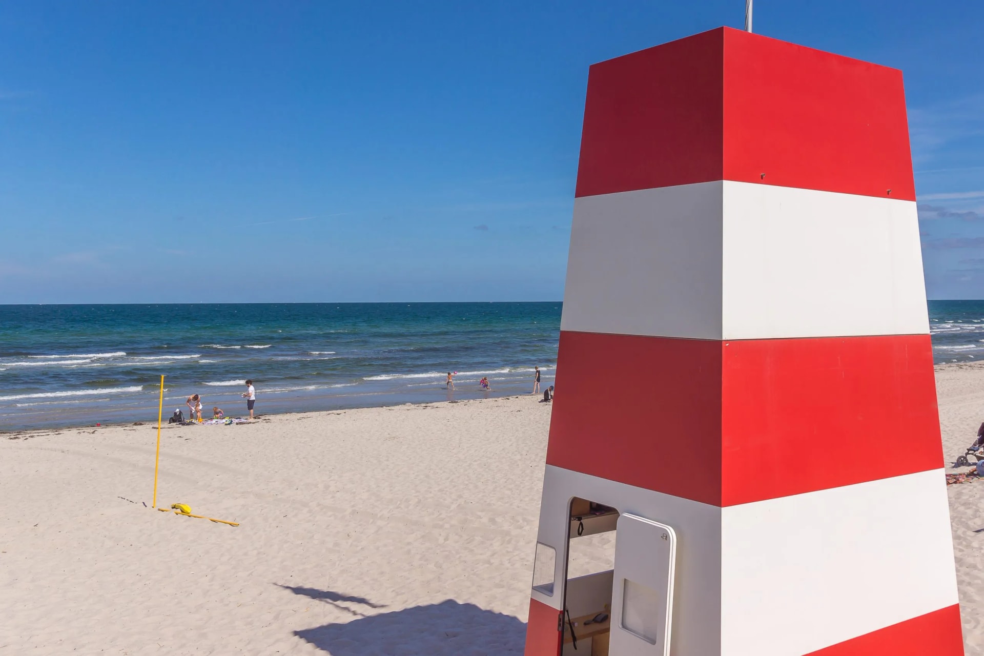 rescue tower on the beach for the lifeguards