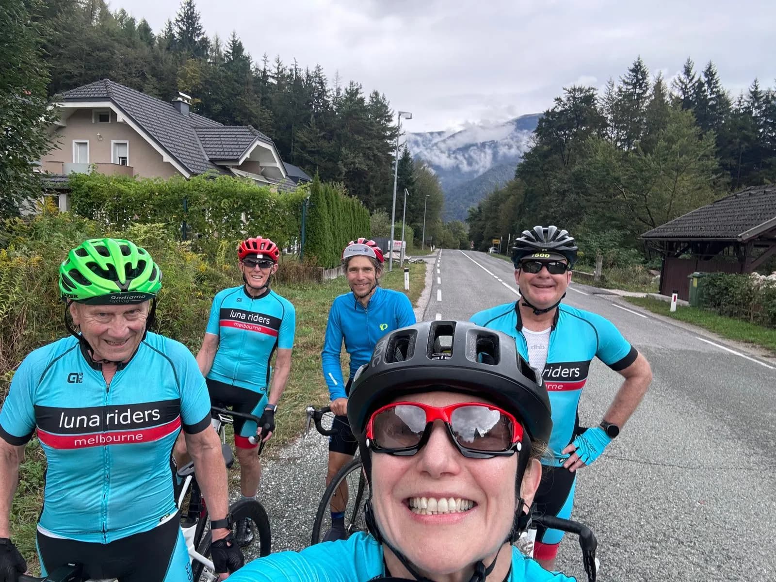 group cyclists slovenia