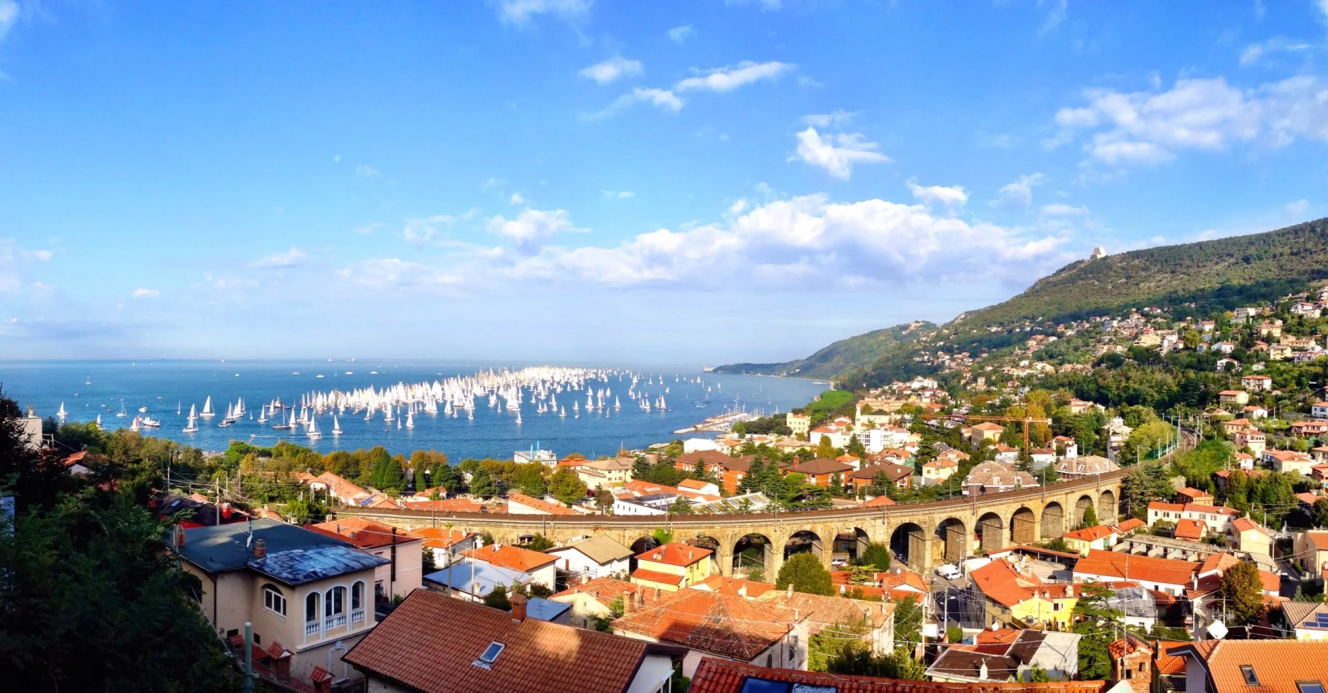Trieste's bay landscape in Italy