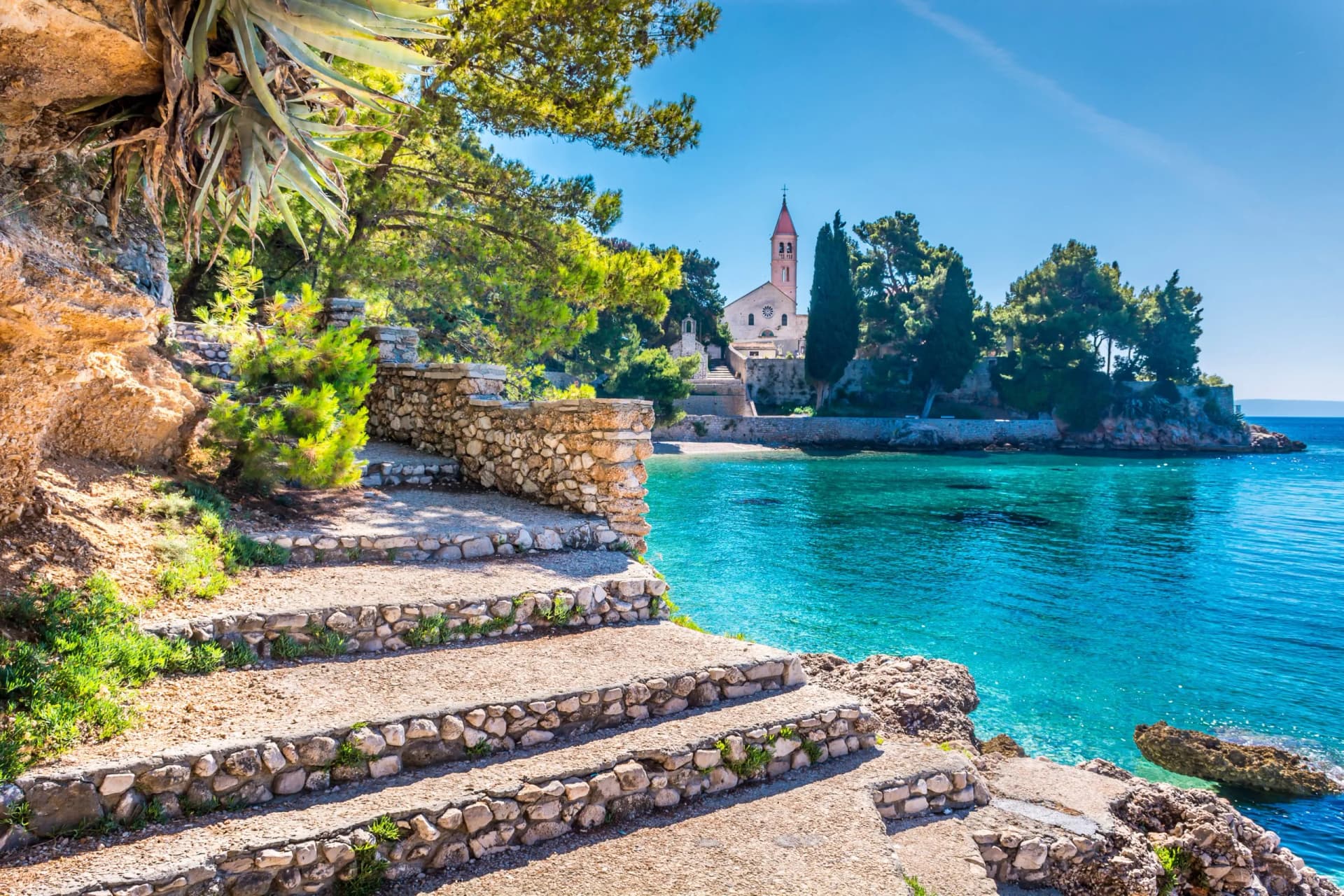 Dominican monastery Bol Brac. / Ancient dominican monastery is landmark in town of Bol, Island of Brac, Croatia.