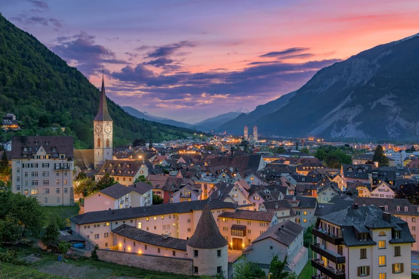 Views of Chur during the night