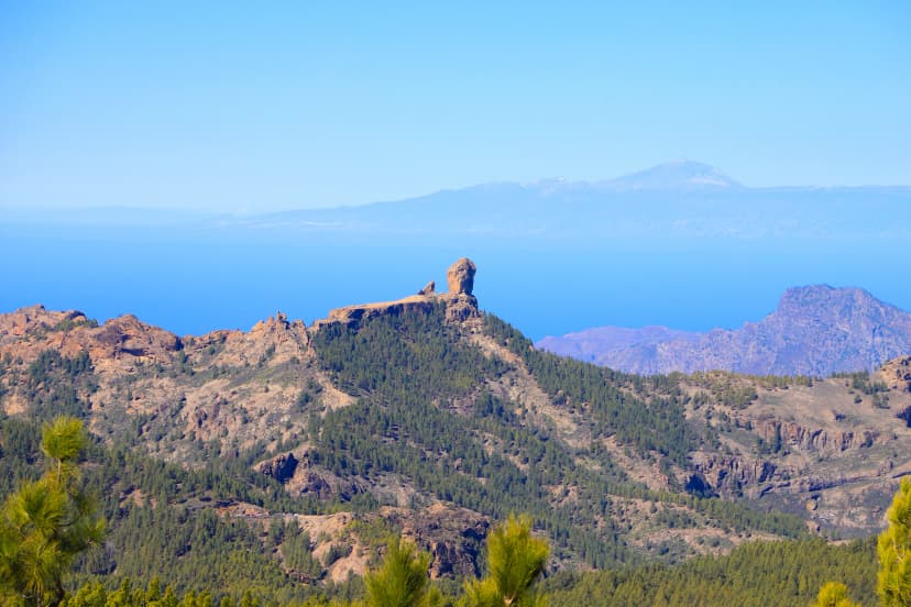 View at Mountain "Roque Nublo" from Mountain "Pico De Las Nieves" Gran Canaria - Spain