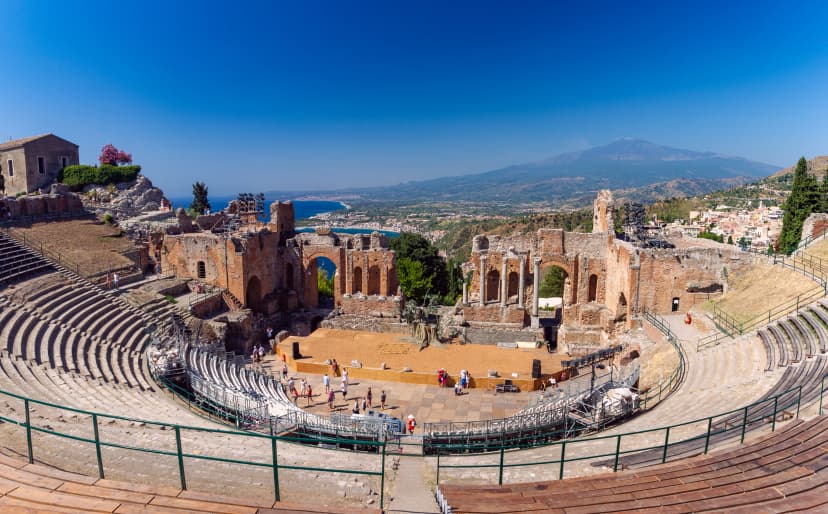 Anfiteatro, Teatro antico di Taormina, Sicilia, Italia