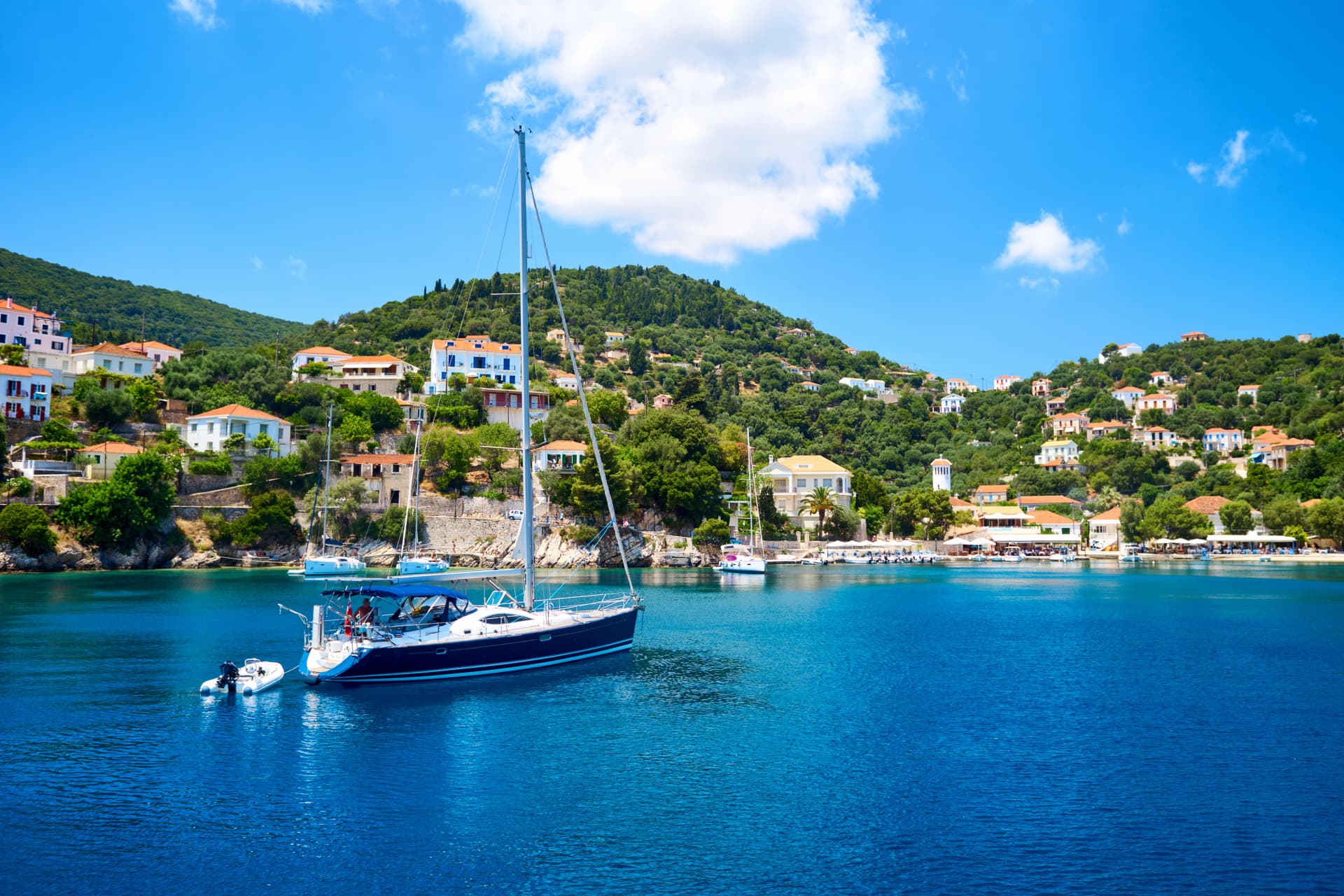 The bay of Kioni, Ithaka, Ionian Islands, Greece