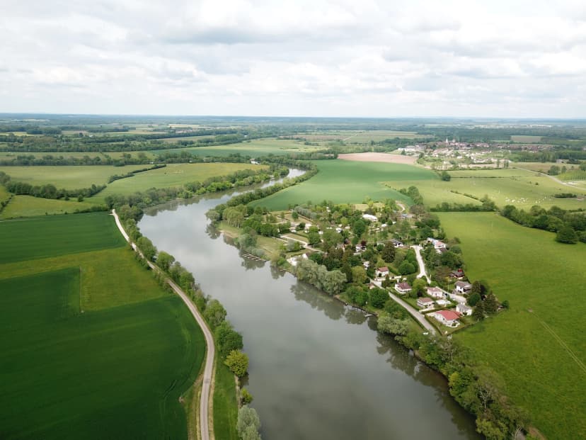 A view of Burgundy and the Saône river from Pontailler-sur-Saône.