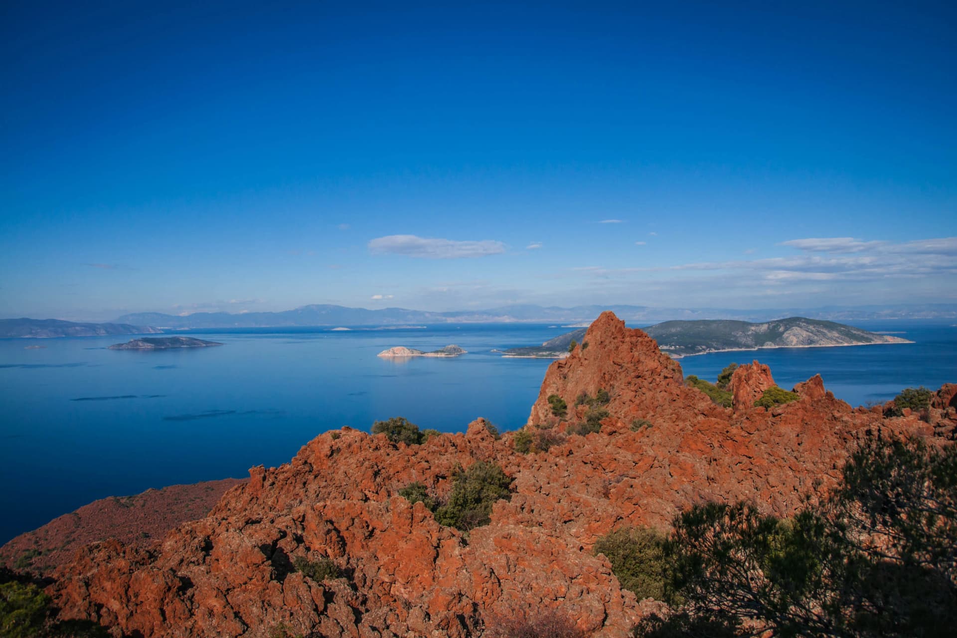 Beautiful seascape on peninsula of Methana on Peloponnese, Greece
